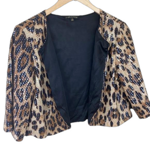 Park & Main Sequin Jacket. Brown/ Black. Sz M
